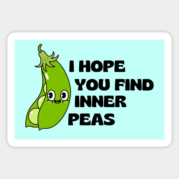 I Hope You Find Inner Peas | Cute Peas Pun Magnet by Allthingspunny